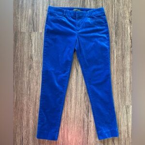 Banana Republic Blue Velvet Sloan Pants. Size 2